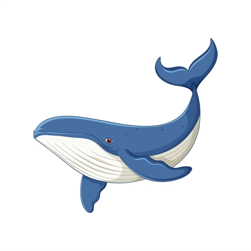 Under the Sea Theme Blue Whale Transparent Sticker